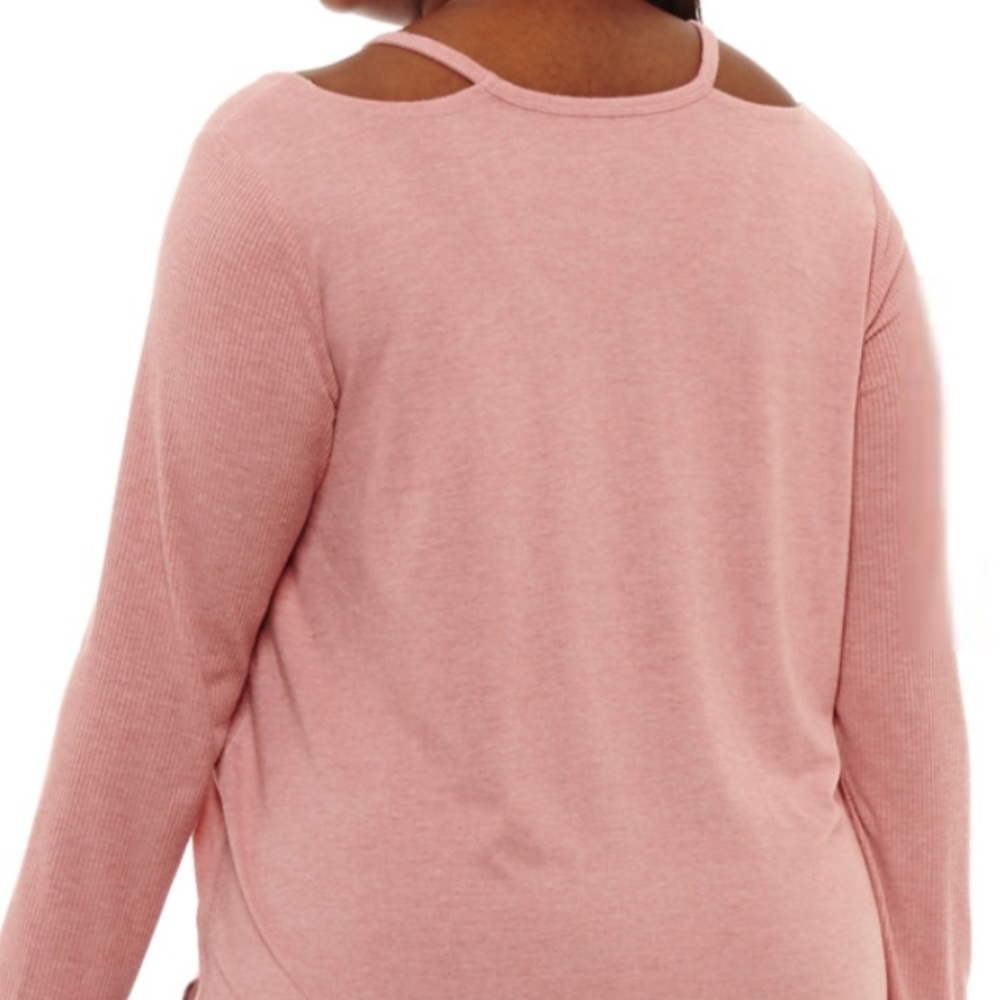🔥🔥Soft Cutout Neckline Top - Gentle Rose - Picture 3 of 4